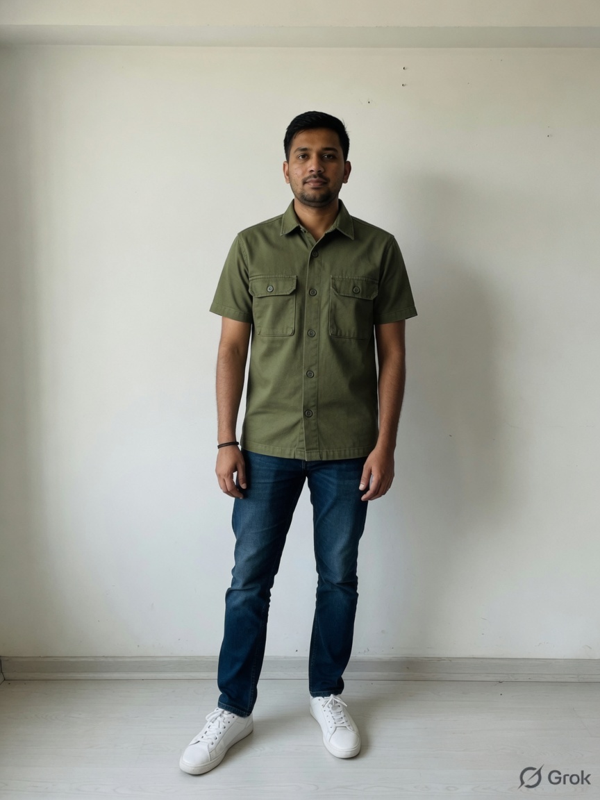 Illustrative example of an olive outfit on the avatar